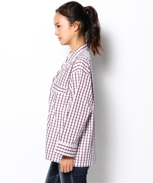 Ray BEAMS（レイビームス）の「SLEEPY JONES / パジャマ シャツ "格子柄"（シャツ/ブラウス・レディース・ホワイト・ONE SIZE）」の3枚目の写真