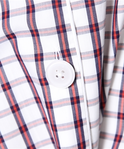 Ray BEAMS（レイビームス）の「SLEEPY JONES / パジャマ シャツ "格子柄"（シャツ/ブラウス・レディース・ホワイト・ONE SIZE）」の13枚目の写真