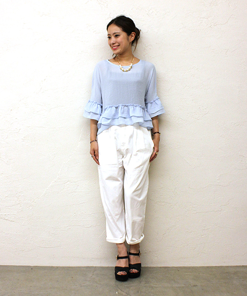 mystic（ミスティック）の「カラータックパンツ（その他パンツ・レディース・ホワイト・1/2）」の2枚目の写真