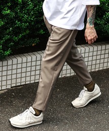 MR.OLIVE | クラシック オックス ポリエステル/ ワンプリーツ ワイドテーパード イージーパンツ(スラックス)