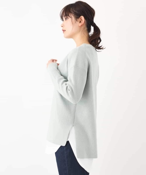 a.v.v（アーヴェヴェ）の「【洗える】深Ｖネックニットプルオーバー（ニット/セーター・レディース・ミント/アイボリー・34/36/40/38/42）」の4枚目の写真