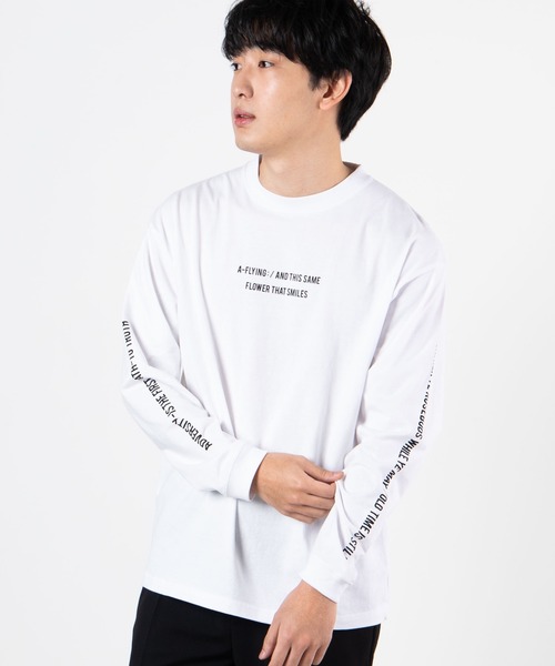 WEGO（ウィゴー）の「WEGO/シンプルスリーブロゴロンT（Tシャツ/カットソー・メンズ・ホワイト/ブラック/サックスブルー/ピンク/イエロー系その他・SMALL/MEDIUM/LARGE）」の2枚目の写真