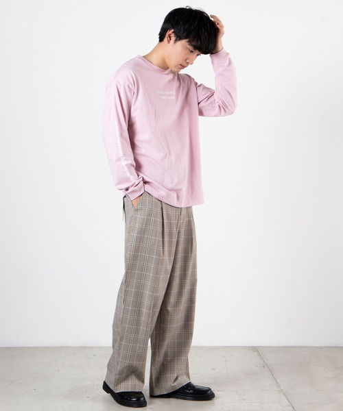 WEGO（ウィゴー）の「WEGO/シンプルスリーブロゴロンT（Tシャツ/カットソー・メンズ・ホワイト/ブラック/サックスブルー/ピンク/イエロー系その他・SMALL/MEDIUM/LARGE）」の22枚目の写真