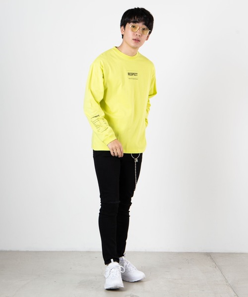 WEGO（ウィゴー）の「WEGO/シンプルスリーブロゴロンT（Tシャツ/カットソー・メンズ・ホワイト/ブラック/サックスブルー/ピンク/イエロー系その他・SMALL/MEDIUM/LARGE）」の7枚目の写真