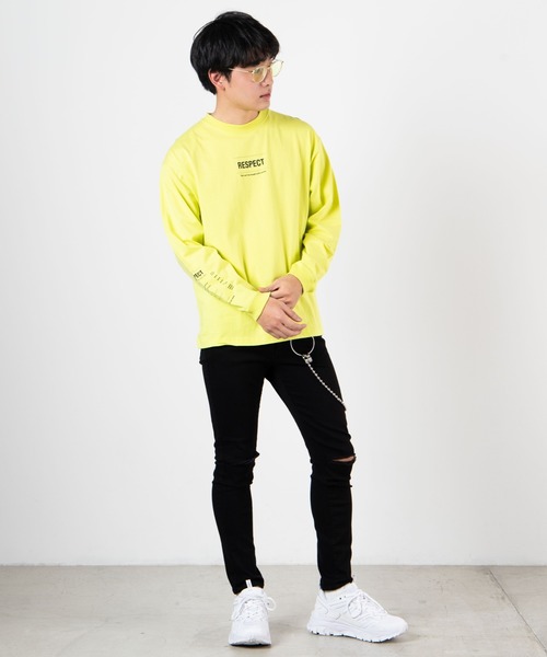 WEGO（ウィゴー）の「WEGO/シンプルスリーブロゴロンT（Tシャツ/カットソー・メンズ・ホワイト/ブラック/サックスブルー/ピンク/イエロー系その他・SMALL/MEDIUM/LARGE）」の12枚目の写真