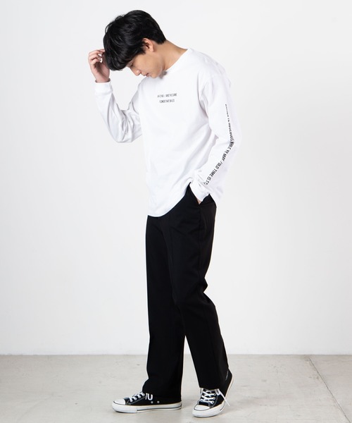 WEGO（ウィゴー）の「WEGO/シンプルスリーブロゴロンT（Tシャツ/カットソー・メンズ・ホワイト/ブラック/サックスブルー/ピンク/イエロー系その他・SMALL/MEDIUM/LARGE）」の6枚目の写真