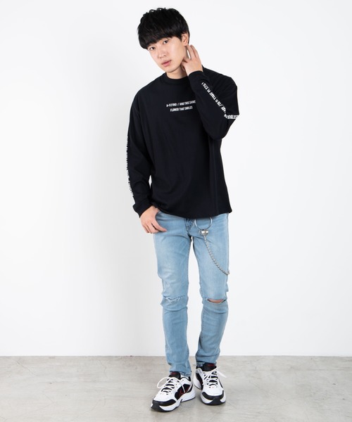 WEGO（ウィゴー）の「WEGO/シンプルスリーブロゴロンT（Tシャツ/カットソー・メンズ・ホワイト/ブラック/サックスブルー/ピンク/イエロー系その他・SMALL/MEDIUM/LARGE）」の11枚目の写真