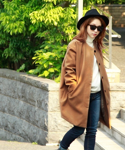 【セール】【Km】DETAILS women/ノーカラーコクーンコート（ノーカラージャケット）｜DETAILS（ディテールズ）