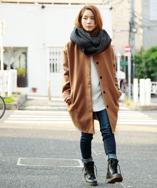 DETAILS（ディテールズ）の「【Km】DETAILS women/ノーカラーコクーンコート（ノーカラージャケット・レディース・キャメル/グレー/ネイビー・FREE）」の8枚目の写真