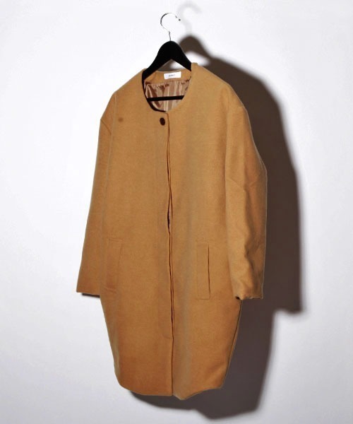 DETAILS（ディテールズ）の「【Km】DETAILS women/ノーカラーコクーンコート（ノーカラージャケット・レディース・キャメル/グレー/ネイビー・FREE）」の9枚目の写真