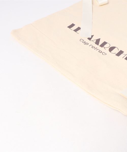 ap retro（アプレトロ）の「サイドリボンロゴプリントキャンバストートバッグ【ZOZO限定アイテム】（トートバッグ・レディース・ブラック/アイボリー・FREE）」の12枚目の写真