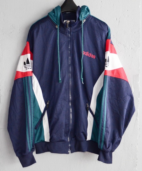 【ヴィンテージadidas】　ジャージトップスフード付き adidas（アディダス）の「【ヴィンテージ古着】80's adidas