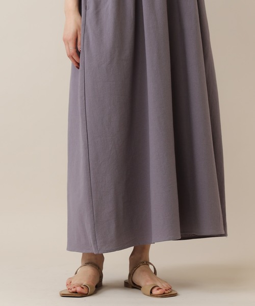 mline（エムライン）の「[mline]ギャザーフレンチワンピース（ワンピース・レディース・パープル/ベージュ・FREE）」の3枚目の写真