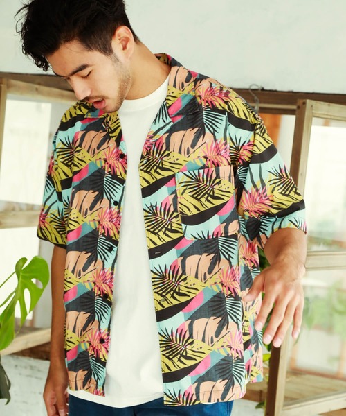 BAYFLOW(ベイフロー)の「【REEF(リーフ)×BAYFLOW】柄S/Sシャツ(シャツ/ブラウス・メンズ・サックスブルー/ブラック/ブラウン・SMALL/MEDIUM/LARGE)」の3枚目の写真