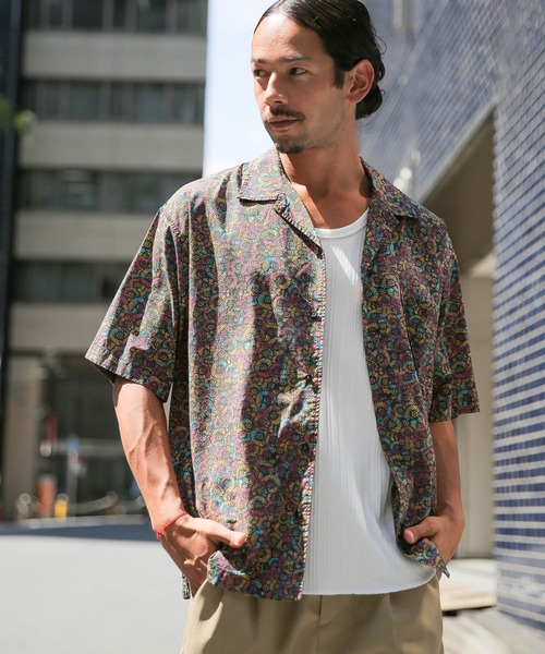 BAYFLOW(ベイフロー)の「【REEF(リーフ)×BAYFLOW】柄S/Sシャツ(シャツ/ブラウス・メンズ・サックスブルー/ブラック/ブラウン・SMALL/MEDIUM/LARGE)」の5枚目の写真