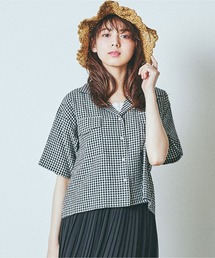 WEGO | WEGO/【セットアップ対応商品】チェックリネンタッチオープンカラーシャツ(シャツ/ブラウス)