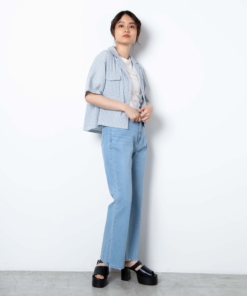 WEGO（ウィゴー）の「WEGO/【セットアップ対応商品】チェックリネンタッチオープンカラーシャツ（シャツ/ブラウス・レディース・ブラック系その他2/ブルー系その他2・FREE）」の17枚目の写真