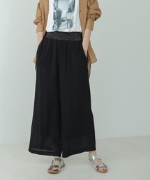 ナイロン楊柳セミワイドパンツ