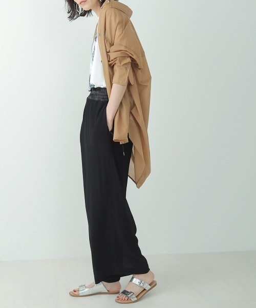 Bou Jeloud(ブージュルード)の「ナイロン楊柳セミワイドパンツ(その他パンツ・レディース・ブラック/パープル/グレー系その他・FREE)」の6枚目の写真
