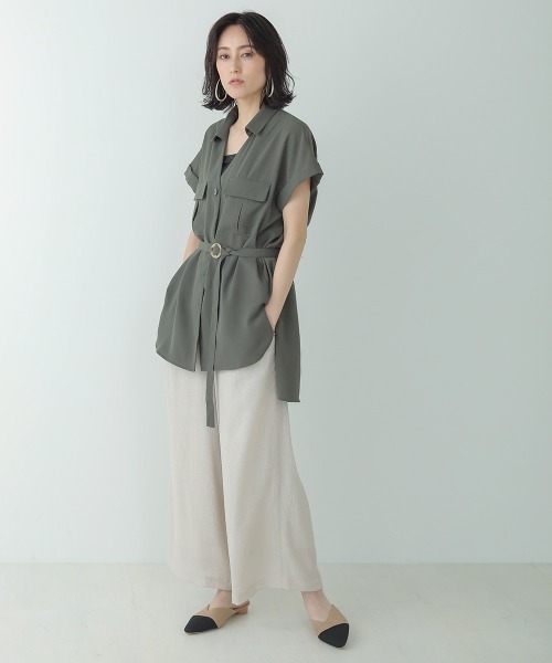Bou Jeloud(ブージュルード)の「ナイロン楊柳セミワイドパンツ(その他パンツ・レディース・ブラック/パープル/グレー系その他・FREE)」の12枚目の写真