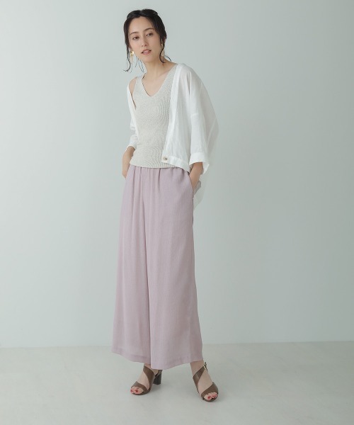 Bou Jeloud(ブージュルード)の「ナイロン楊柳セミワイドパンツ(その他パンツ・レディース・ブラック/パープル/グレー系その他・FREE)」の17枚目の写真