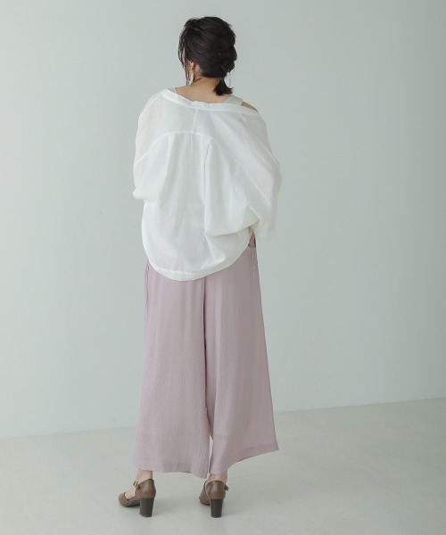 Bou Jeloud(ブージュルード)の「ナイロン楊柳セミワイドパンツ(その他パンツ・レディース・ブラック/パープル/グレー系その他・FREE)」の19枚目の写真
