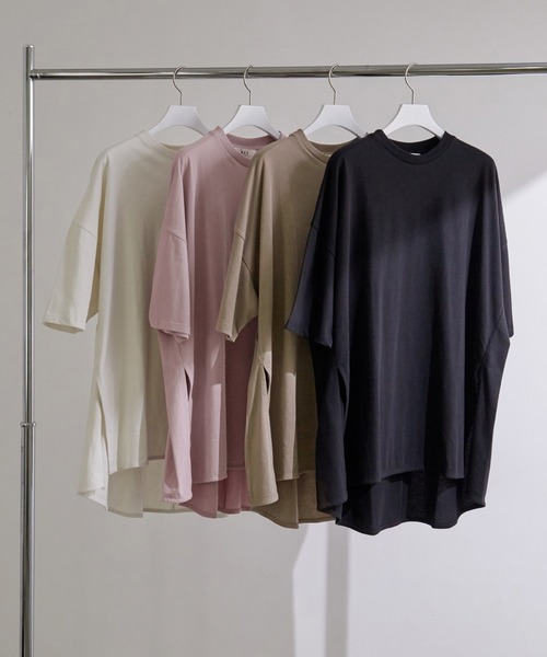 ADAM ET ROPE'（アダムエロペ）の「ポンチョＴシャツ（Tシャツ/カットソー・レディース・ブラック/オフホワイト/ベージュ/パープル・FREE）」の15枚目の写真