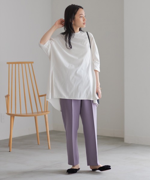 ADAM ET ROPE'（アダムエロペ）の「ポンチョＴシャツ（Tシャツ/カットソー・レディース・ブラック/オフホワイト/ベージュ/パープル・FREE）」の10枚目の写真