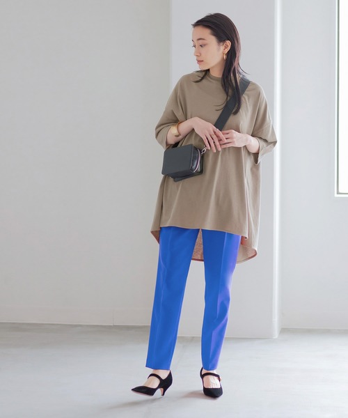 ADAM ET ROPE'（アダムエロペ）の「ポンチョＴシャツ（Tシャツ/カットソー・レディース・ブラック/オフホワイト/ベージュ/パープル・FREE）」の7枚目の写真