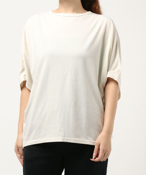 AMERICAN HOLIC(アメリカンホリック)の「バックタック5分袖カットプルオーバー *(Tシャツ/カットソー・レディース・アイボリー/パープル/チャコールグレー/ベージュ・L/M)」の2枚目の写真