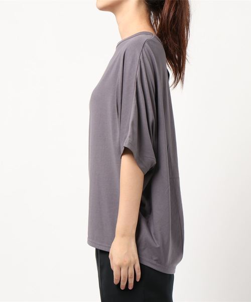 AMERICAN HOLIC(アメリカンホリック)の「バックタック5分袖カットプルオーバー *(Tシャツ/カットソー・レディース・アイボリー/パープル/チャコールグレー/ベージュ・L/M)」の5枚目の写真