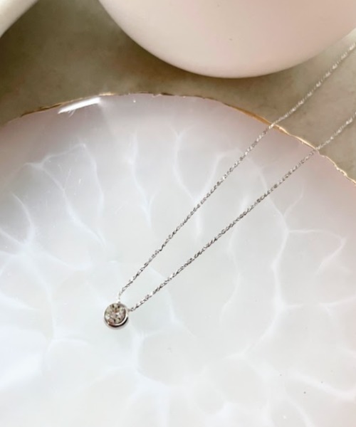 Three Four Time(スリーフォータイム)の「一粒ストーンキラチェーンネックレス(ネックレス・レディース・シルバー/ゴールド/ピンクゴールド・FREE)」の9枚目の写真