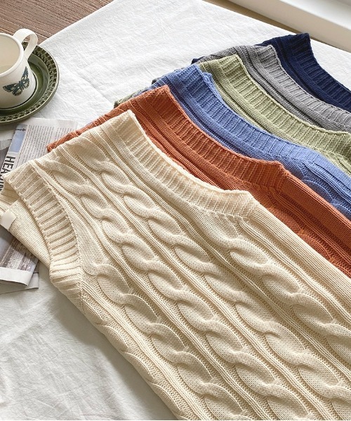 SONA（ソナ）の「SONYUNARA 大きめツイストベスト（ベスト・レディース・ライトグリーン/オレンジ/グレー/スカイブルー/ネイビー/ライトベージュ・FREE）」の20枚目の写真