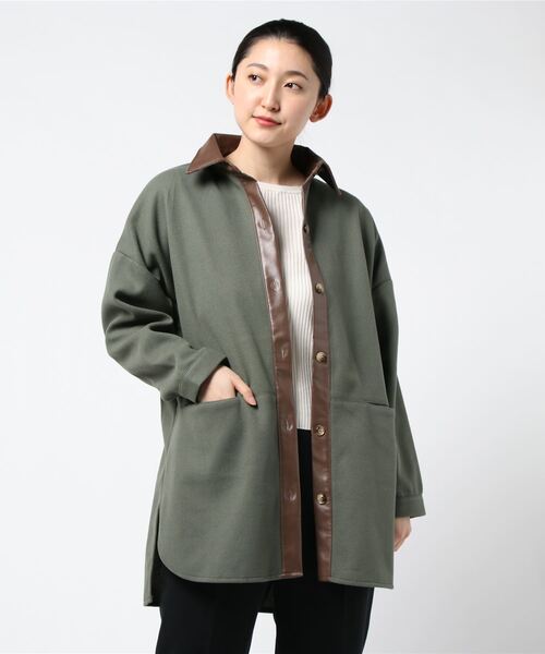 KOBE LETTUCE(コウベレタス)の「パイピングオーバージャケット(その他アウター・レディース・アイボリー/モスグリーン/モカ・FREE)」の9枚目の写真