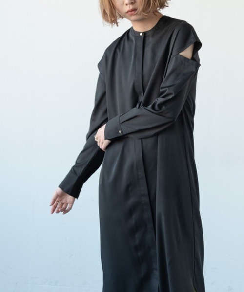 Aunt Marie's（アントマリーズ）の「ショルダーオープンワンピース / AUNT MARIE'S（ワンピース・レディース・ブラック/アイボリー・FREE）」の4枚目の写真