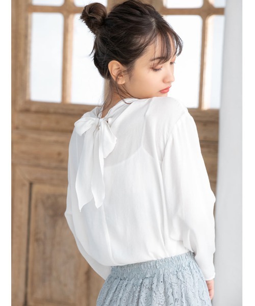 fifth（フィフス）の「バックタイヴィンテージサテンシアーブラウス（シャツ/ブラウス・レディース・ホワイト/ベージュ/ブラック・MEDIUM）」の17枚目の写真