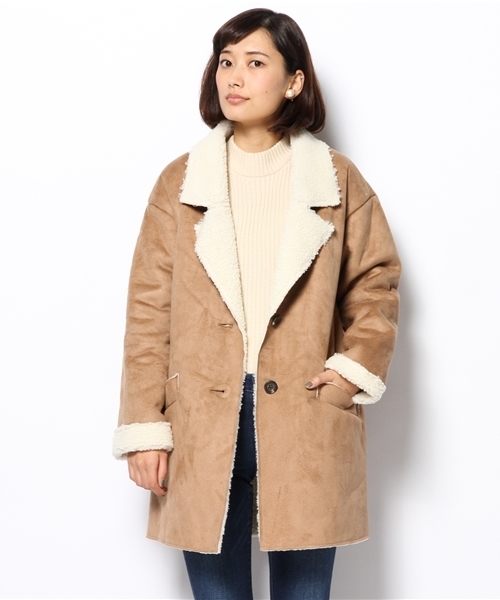 DISCOAT（ディスコート）の「【SUZANNE×Discoat】コラボムートンテーラーコート（ムートンコート・レディース・カーキ/キャメル/ネイビー・LARGE/MEDIUM）」の16枚目の写真