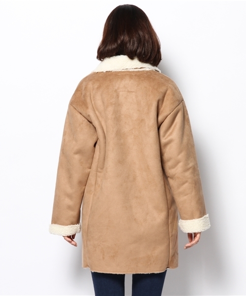 DISCOAT（ディスコート）の「【SUZANNE×Discoat】コラボムートンテーラーコート（ムートンコート・レディース・カーキ/キャメル/ネイビー・LARGE/MEDIUM）」の6枚目の写真