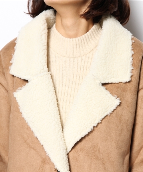 DISCOAT（ディスコート）の「【SUZANNE×Discoat】コラボムートンテーラーコート（ムートンコート・レディース・カーキ/キャメル/ネイビー・LARGE/MEDIUM）」の8枚目の写真