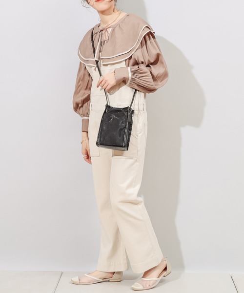 DISCOAT（ディスコート）の「チュールスクエアショルダーバッグ（ショルダーバッグ・レディース・ベージュ/ブラック・FREE）」の7枚目の写真