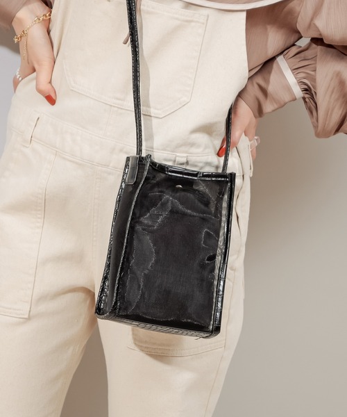 DISCOAT（ディスコート）の「チュールスクエアショルダーバッグ（ショルダーバッグ・レディース・ベージュ/ブラック・FREE）」の13枚目の写真