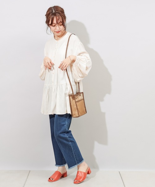 DISCOAT（ディスコート）の「チュールスクエアショルダーバッグ（ショルダーバッグ・レディース・ベージュ/ブラック・FREE）」の5枚目の写真