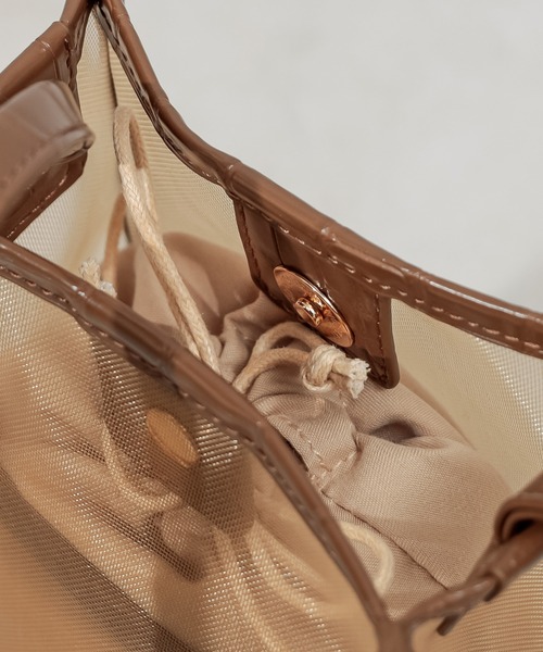 DISCOAT（ディスコート）の「チュールスクエアショルダーバッグ（ショルダーバッグ・レディース・ベージュ/ブラック・FREE）」の14枚目の写真
