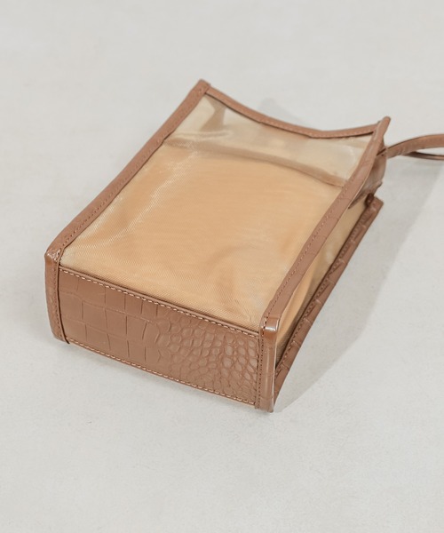 DISCOAT（ディスコート）の「チュールスクエアショルダーバッグ（ショルダーバッグ・レディース・ベージュ/ブラック・FREE）」の6枚目の写真