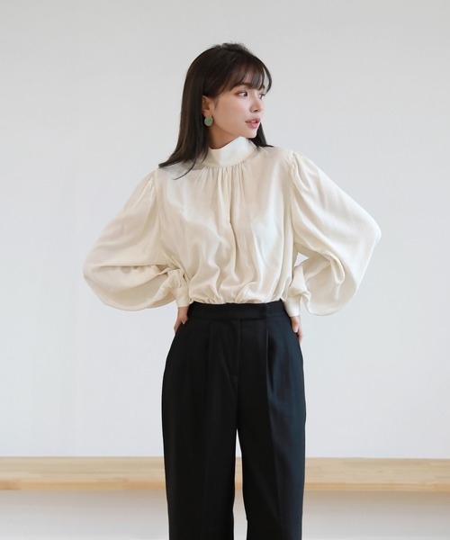 Plantation ハイネック　シャーリング　シャツ　ブラウス　M 1500024S1715_m1_a039.jpg