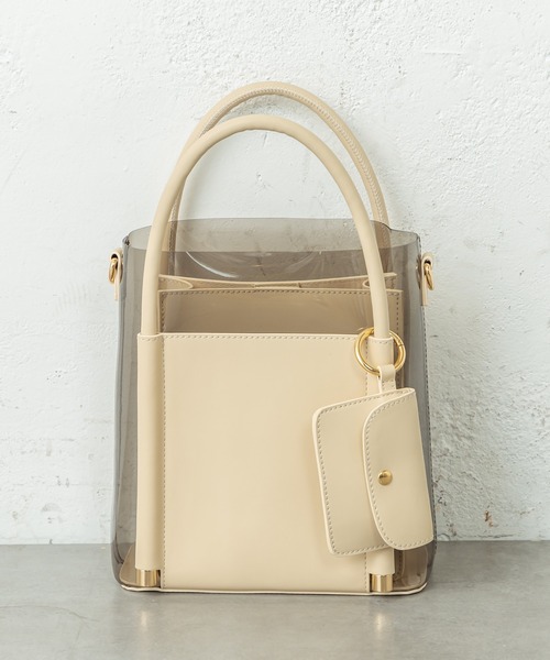 mystic（ミスティック）の「クリア3セットバッグ（ショルダーバッグ・レディース・ベージュ/オリーブ/ピンク・FREE）」の6枚目の写真