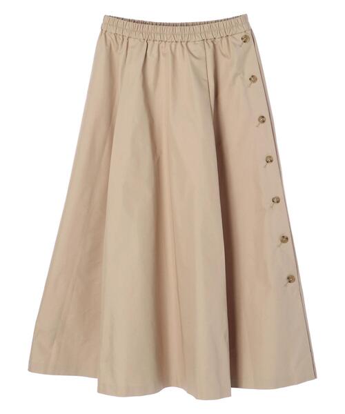 earth music&ecology（アースミュージックアンドエコロジー）の「釦フレアスカート ＊（スカート・レディース・ベージュ/ネイビー/キャメル・FREE）」の13枚目の写真