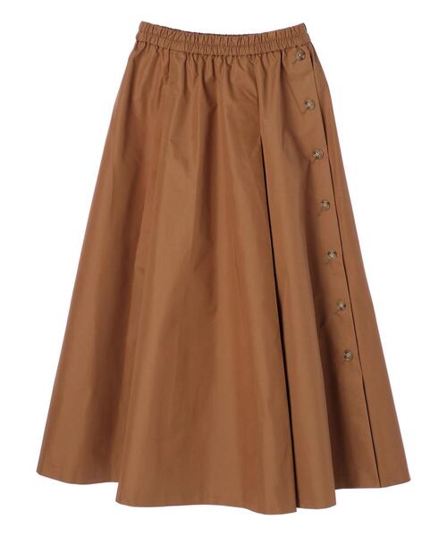 earth music&ecology（アースミュージックアンドエコロジー）の「釦フレアスカート ＊（スカート・レディース・ベージュ/ネイビー/キャメル・FREE）」の12枚目の写真
