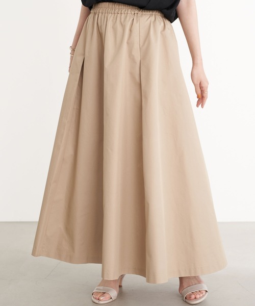 earth music&ecology（アースミュージックアンドエコロジー）の「釦フレアスカート ＊（スカート・レディース・ベージュ/ネイビー/キャメル・FREE）」の2枚目の写真