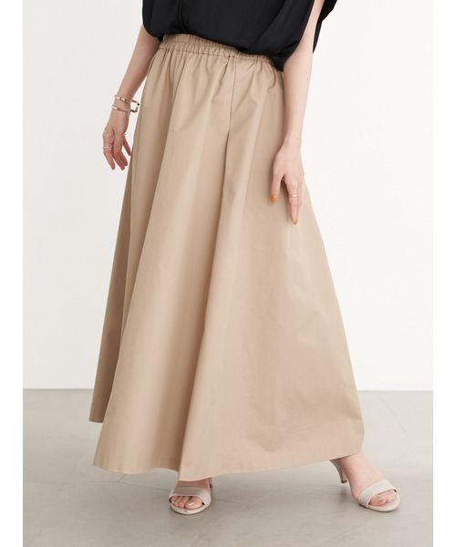 earth music&ecology（アースミュージックアンドエコロジー）の「釦フレアスカート ＊（スカート・レディース・ベージュ/ネイビー/キャメル・FREE）」の4枚目の写真